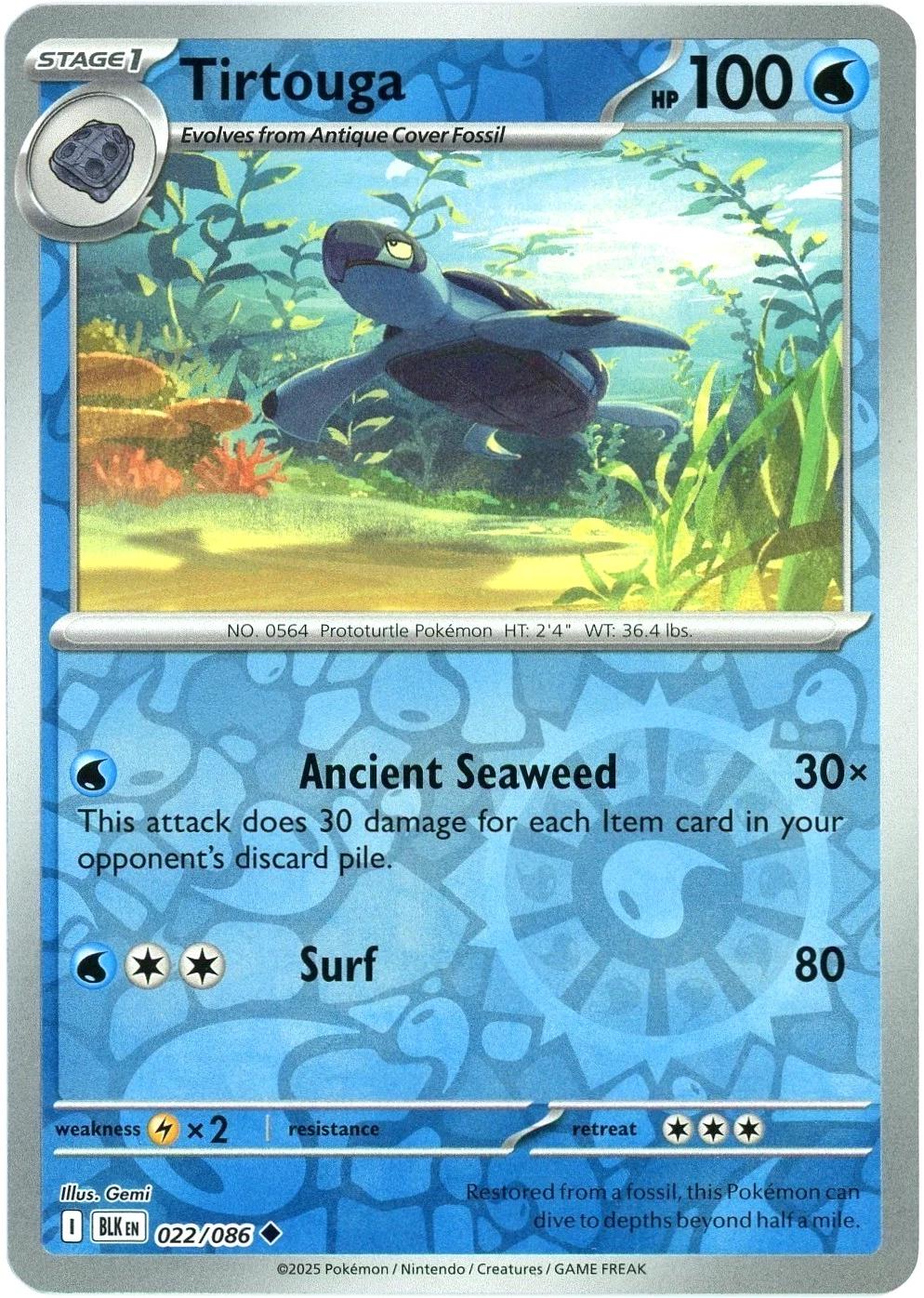 Black Bolt Tirtouga [Reverse] Pokémon card